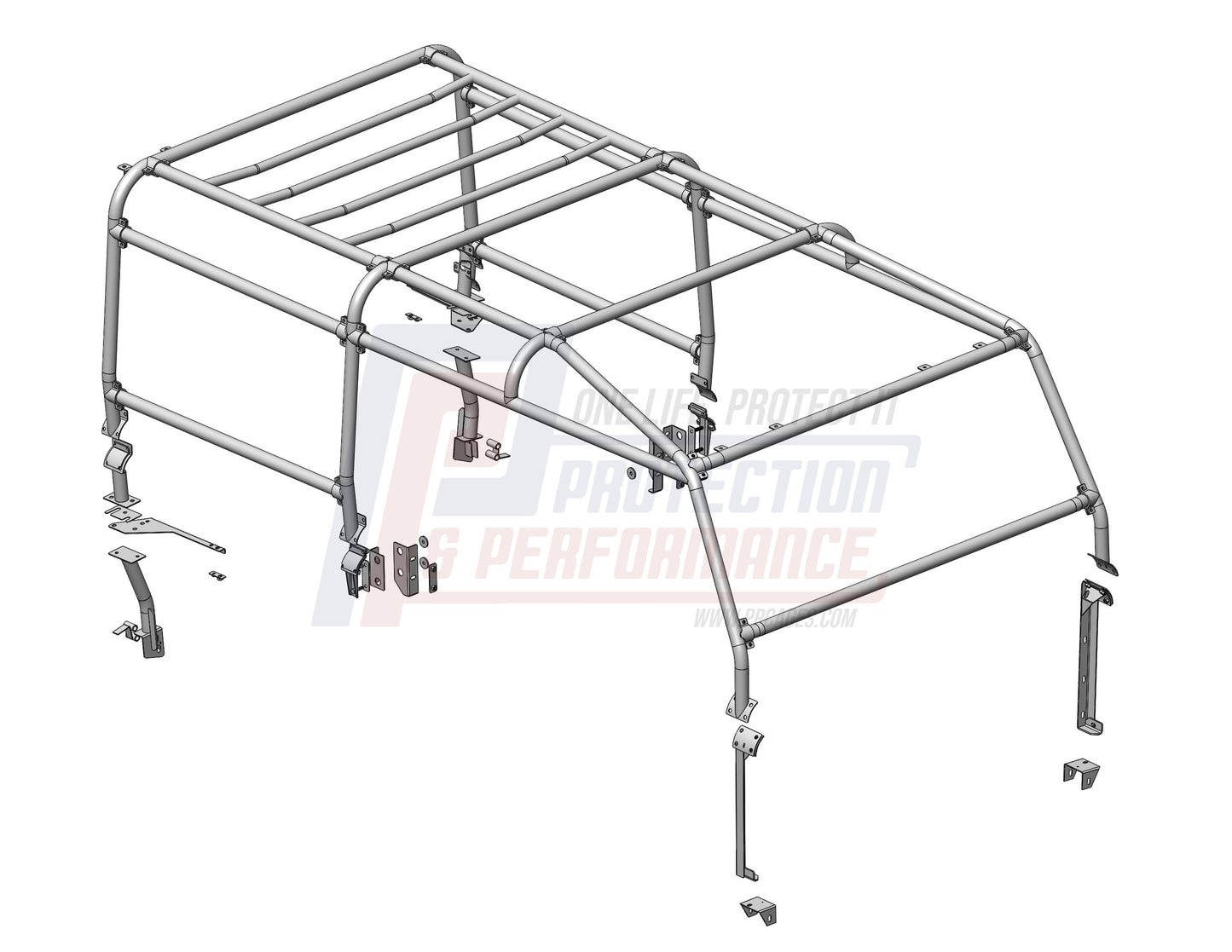 PPLR242 - P&P 110SW 83-2016 6 POINT FULL EXTERNAL ROLL CAGE From TERRAFIRMA