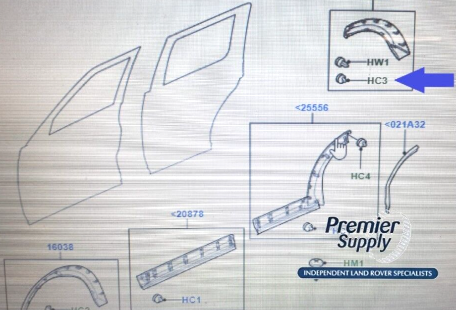 LAND ROVER DISCOVERY 3/4 REAR WHEEL ARCH MOULDING RETAINING CLIP DYC500040 X 10