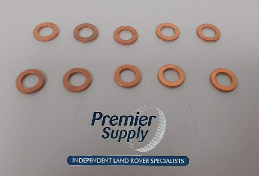 300Tdi FUEL INJECTOR SPILL RAIL LEAK OFF PIPE 10 x COPPER SEALING WASHER ERR1304