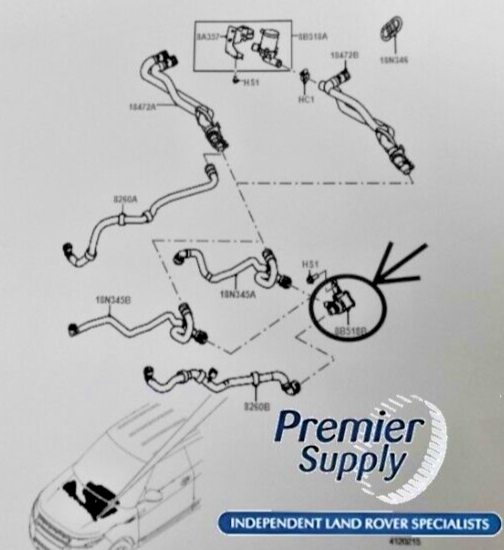 2.0 PETROL RANGE ROVER EVOQUE DISCOVERY SPORT AUXILIARY WATER PUMP LR094347
