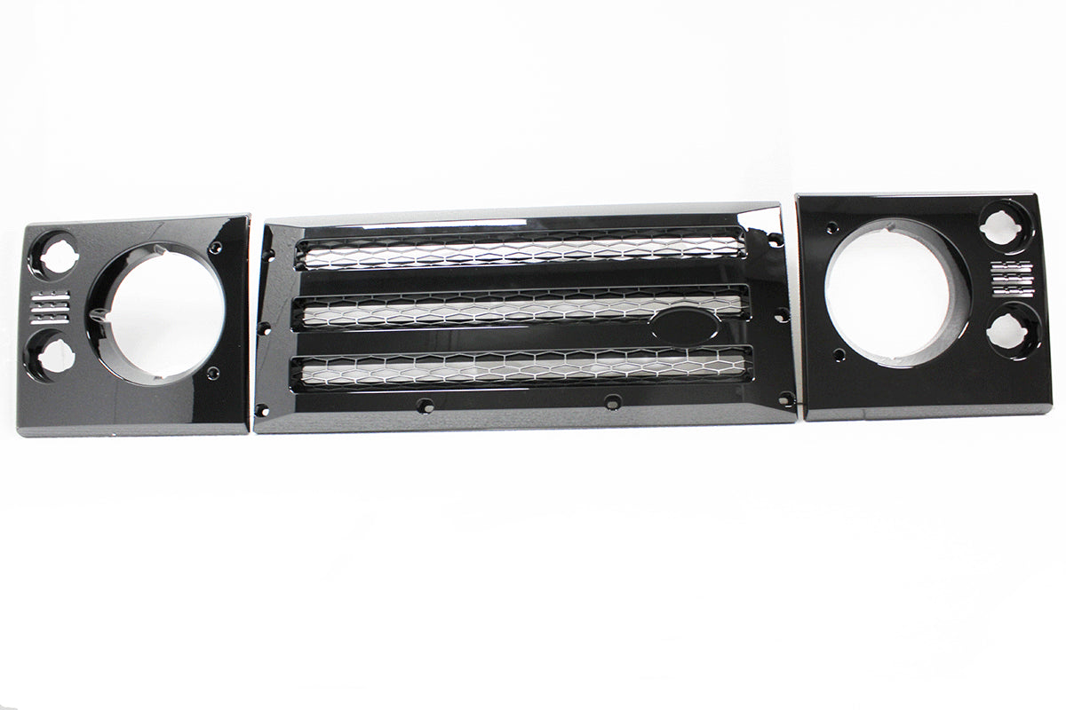 TF270 - Sport grille and headlight surrounds in gloss black for Defenders
