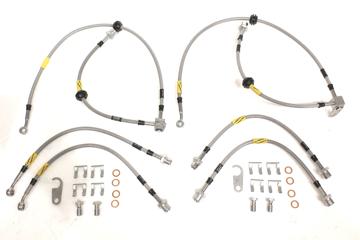 TF651GD - 2" longer Goodridge stainless steel brake hoses 6 line kit for Discovery 4