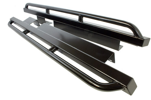 TF807WA - Rock sliders with tree bars for Discovery 1 5 door with TF114 wide arches fitted