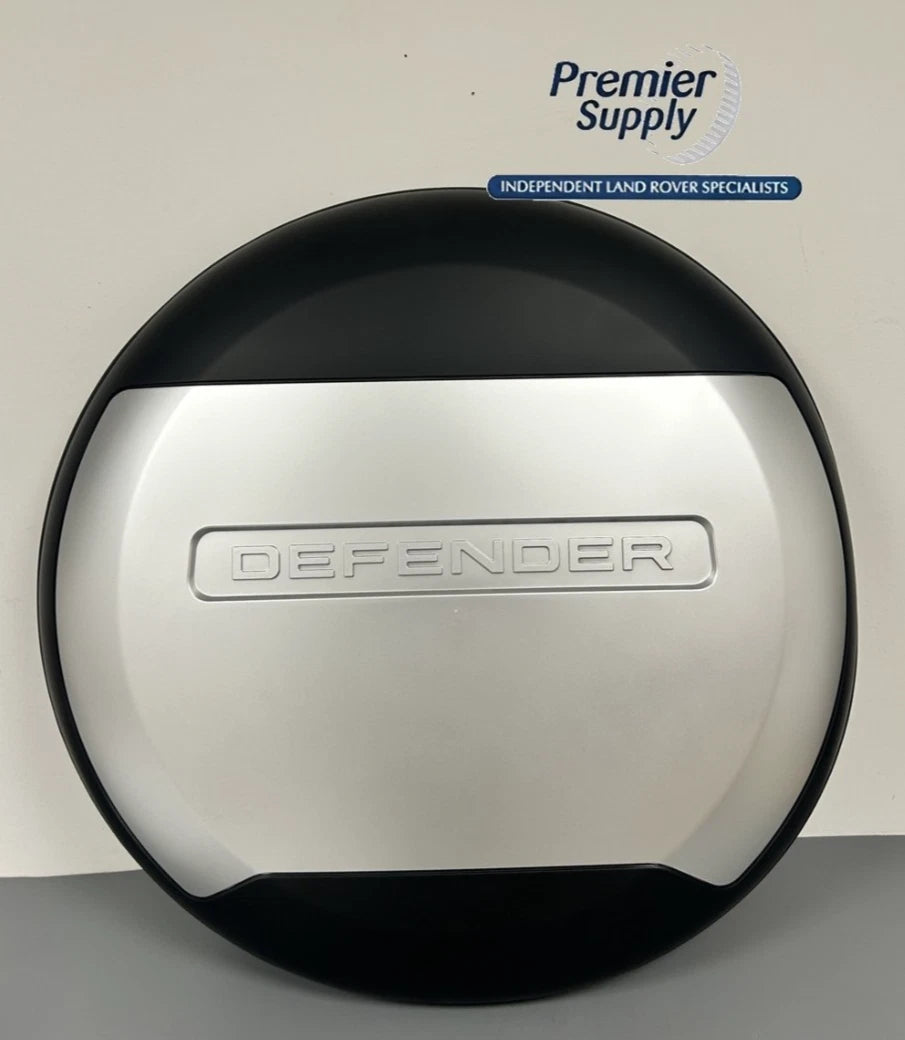 LAND ROVER DEFENDER L663 REAR SPARE WHEEL COVER SILVER & BLACK