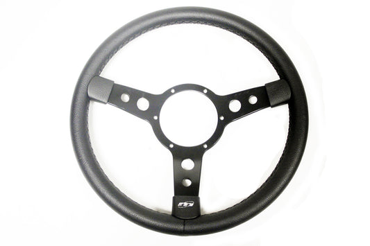 GI004 - Defender 14 inch 3 spoke black vinyl covered steering wheel