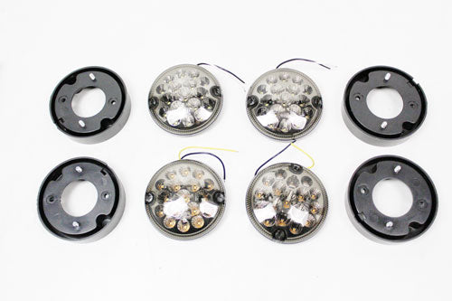 95mm SMOKED LED replacement front light set for Defenders