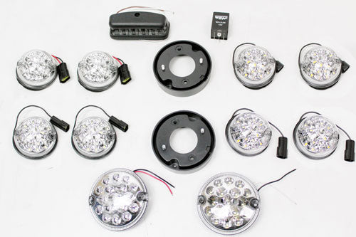 GL1291 - 73MM CLEAR LED LIGHT KIT WITH 95MM FOG AND REVERSE - DEFENDER From WIPAC
