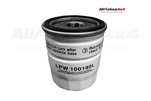 LPW100180L - OIL FILTER - CARTRIDGE TYPE - 1.8 4 CYL PETROL - Suitable for Freelander 1 From ALLMAKES