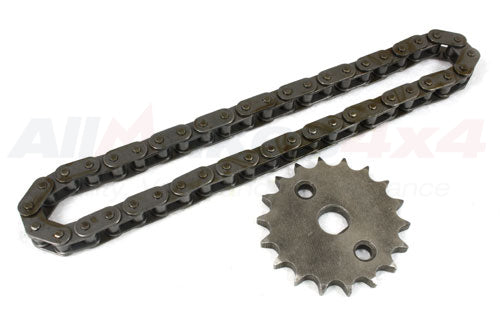 LQX100130 - CHAIN AND SPROCKET - ANCILLIARY - SET OIL PUMP - TD5 - Suitable for Discovery 2, Defender 1983-2006 From ALLMAKES