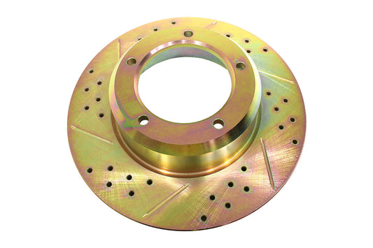 Front cross drilled and grooved solid brake discs for DEF/D1/RRC