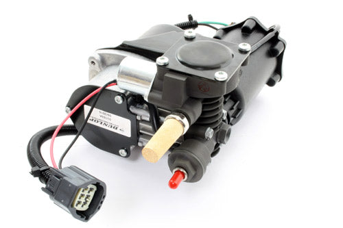LR025111 - COMPRESSOR - AIR SUSPENSION - HITACHI STYLE - REPLACE RELAY - Suitable for Range Rover 02-09, Range Rover 10-12 From PR2 DUNLOP