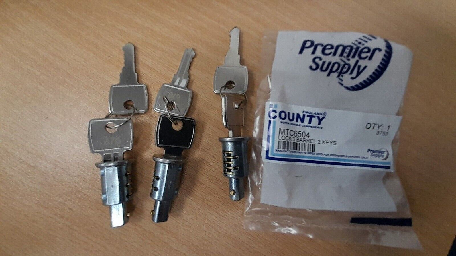 AFTERMARKET LOCK 3 BARREL 2 KEYS  PART NUMBER MTC6504