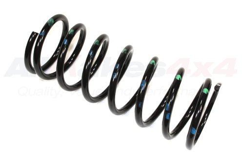 NRC9446 - SPRING - COIL - FRONT SUSPENSION - RH - GREEN AND BLUE - Suitable for Defender 90 83-06 From ALLMAKES