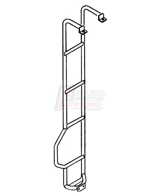 PPLR052 - P&P REAR LADDER FOR 90/110 FITTED WITH FULL EXTERNAL ROLL CAGE From TERRAFIRMA