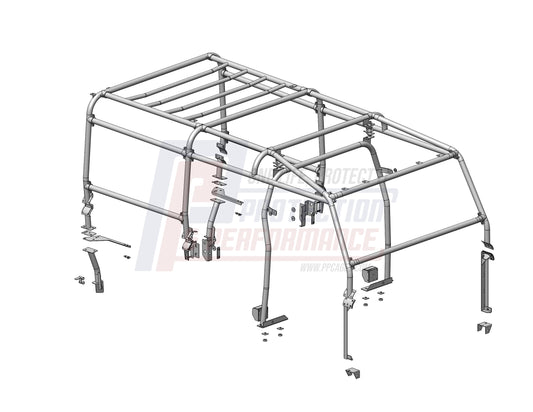 PPLR172 - P&P 110SW 8 POINT FULL EXTERNAL ROLL CAGEWITH INTERNAL B POST HOOP From TERRAFIRMA