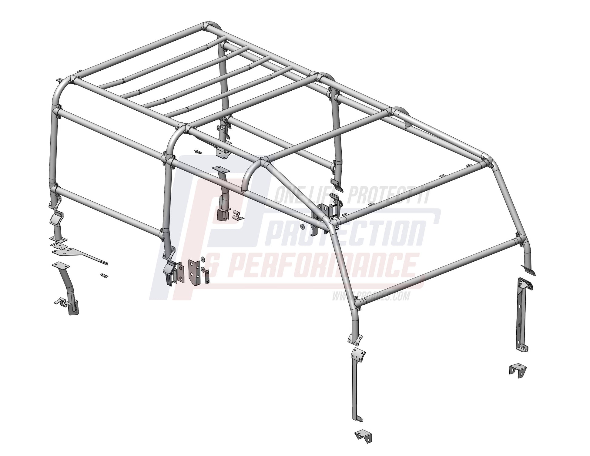 PPLR242 - P&P 110SW 83-2016 6 POINT FULL EXTERNAL ROLL CAGE From TERRAFIRMA