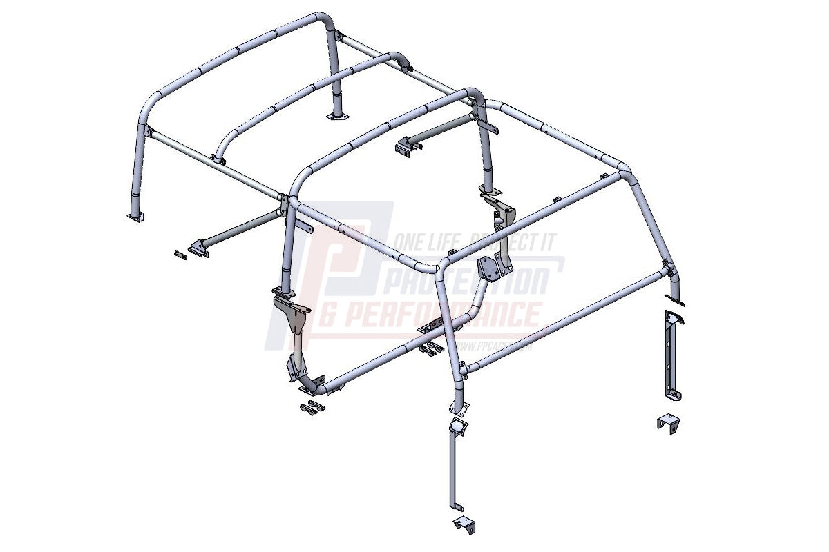 PPLR299 - P&P 90 WITHOUT BULKHEAD 8 POINT SOFT TOP INTERNAL/EXTERNAL ROLL CAGE From TERRAFIRMA