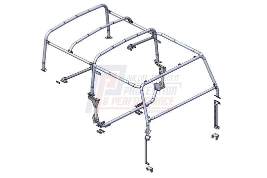 PPLR299 - P&P 90 WITHOUT BULKHEAD 8 POINT SOFT TOP INTERNAL/EXTERNAL ROLL CAGE From TERRAFIRMA
