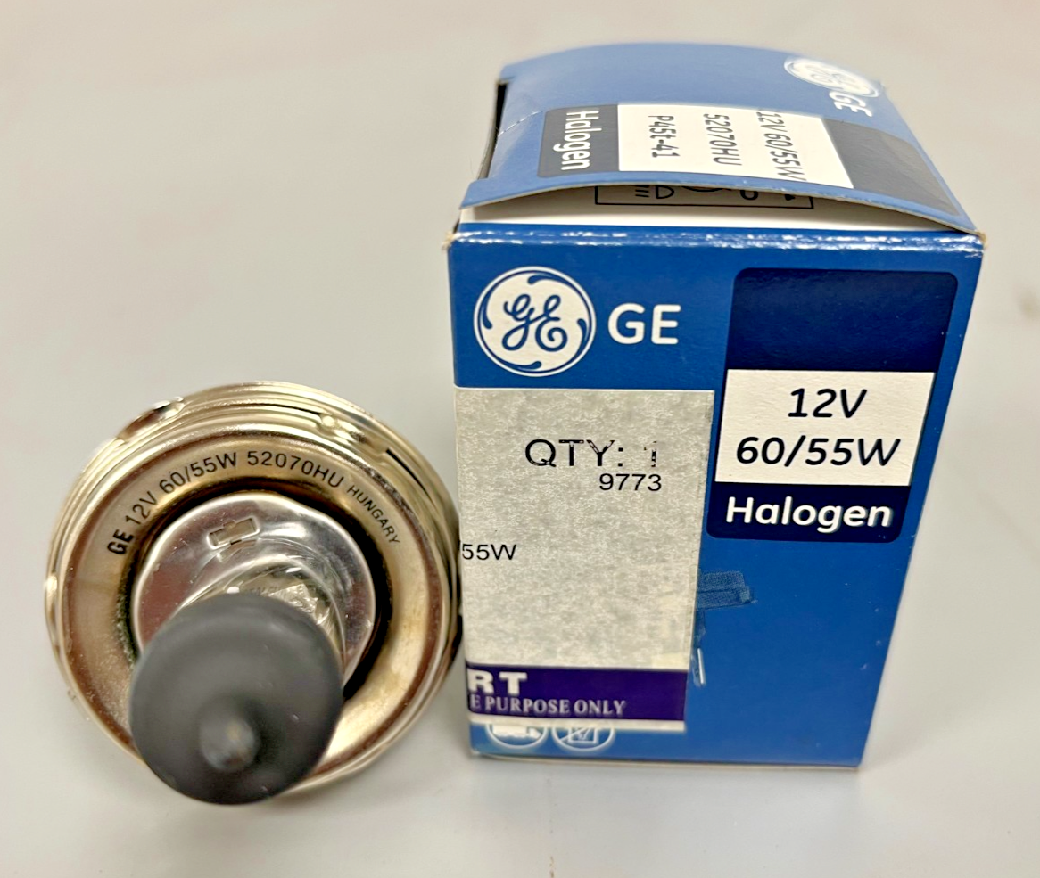 BOX of 10 GENERAL ELECTRICS 60/55W P45t-41 HEADLIGHT HEADLAMP HALOGEN BULB