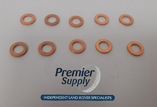 300Tdi FUEL INJECTOR SPILL RAIL LEAK OFF PIPE 10 x COPPER SEALING WASHER ERR1304
