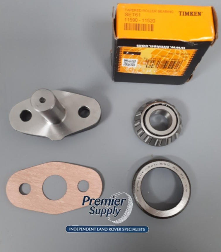 LAND ROVER DEFENDER LOWER SWIVEL PIN, GASKET AND OEM BEARING FRC2894, 606666