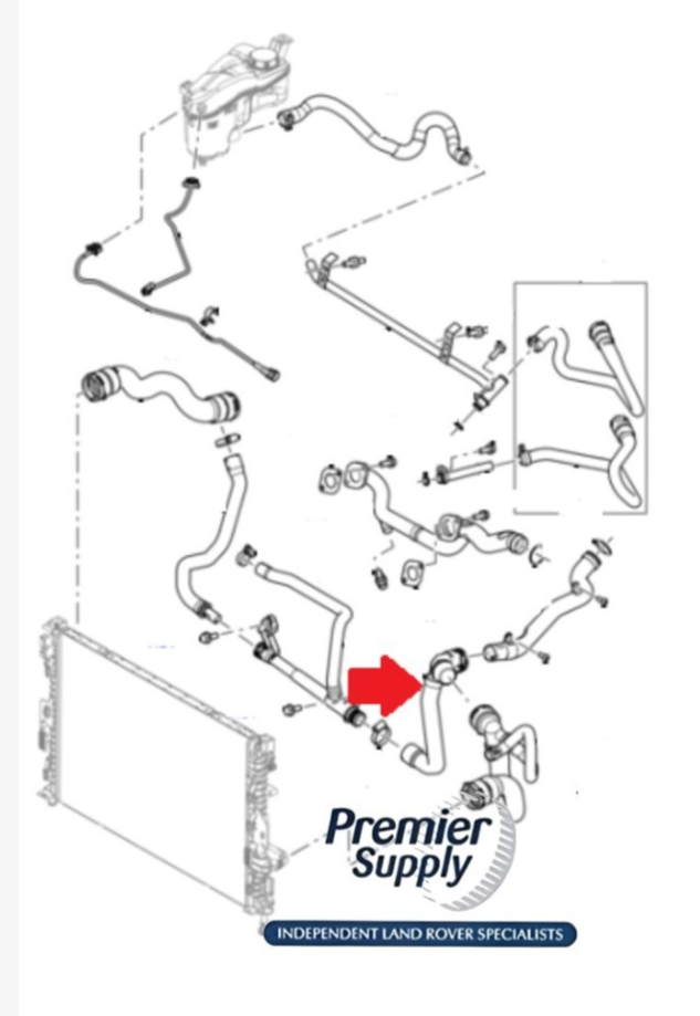 LAND ROVER FREELANDER 2 - 3.2L PETROL LOWER COOLANT HOSE LR005564