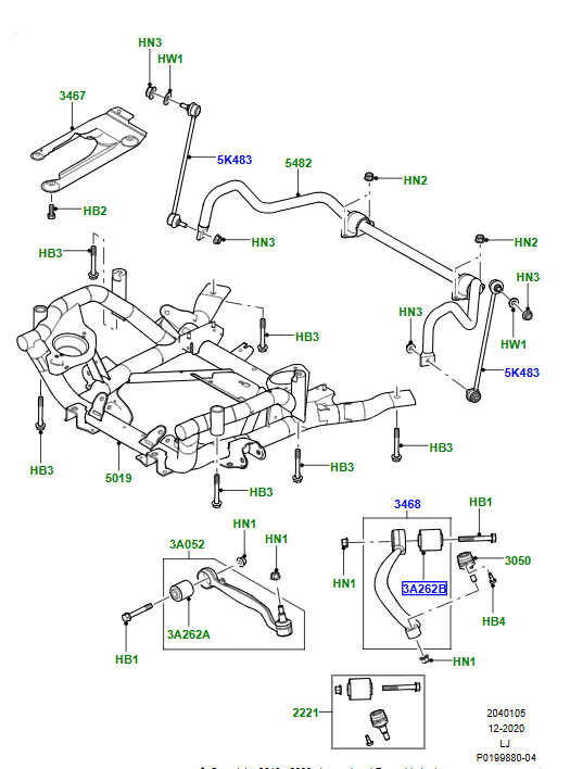 RANGE ROVER L322 L322 FRONT UPPER SUSPENSION ARM BUSH LR018345