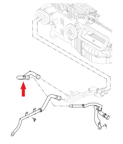 LAND ROVER DISCOVERY 5, RANGE ROVER L405 3.0L / 5.0L WATER HEATER HOSE LR034616