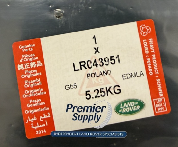 GENUINE RANGE ROVER SPORT L494 REAR RIGHT DOOR WINDOW PRIVACY GLASS LR043951
