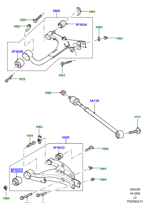 RANGE ROVER SPORT L320 FRONT BUSH for REAR LOWER SUSPENSION ARM LR051611