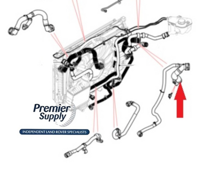 RANGE ROVER EVOQUE, DISCOVERY SPORT 2.0L AJ200 PETROL LOWER RAD HOSE LR094115