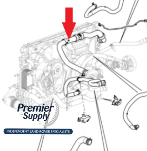 RANGE ROVER EVOQUE, DISCOVERY SPORT 2.0L PETROL UPPER RADIATOR HOSE LR094509
