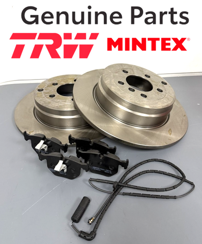 REAR MINTEX BRAKE PADS,TRW DISC & GEN SENSOR KIT RANGE ROVER L322 - 2002 to 2005