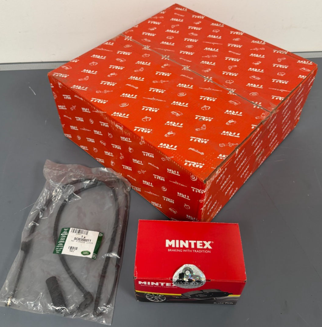 REAR MINTEX BRAKE PADS,TRW DISC & GEN SENSOR KIT RANGE ROVER L322 - 2002 to 2005