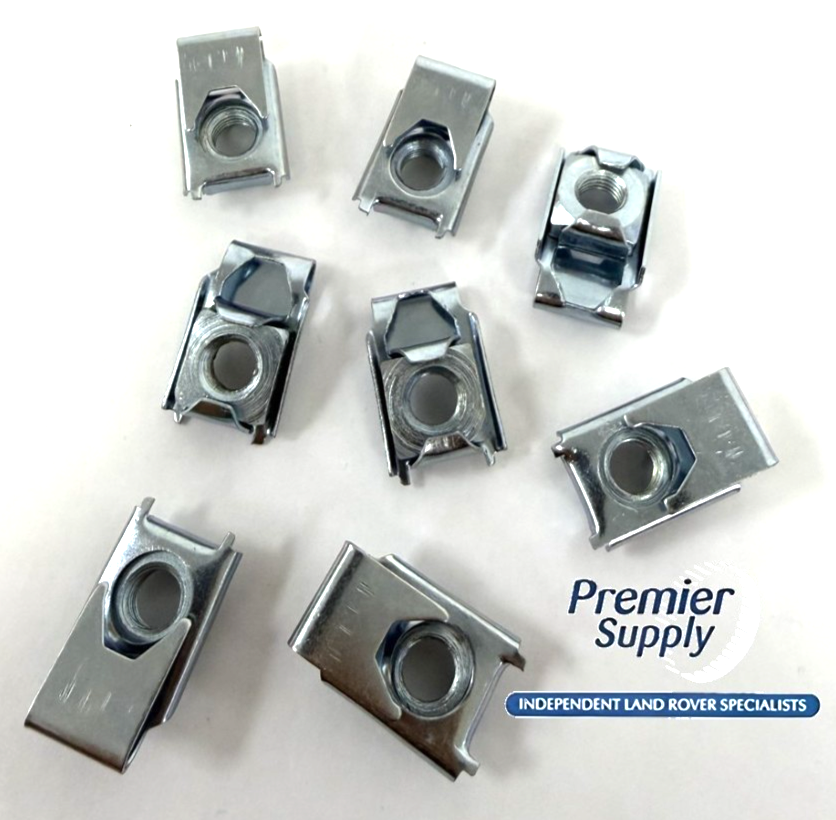 8 x LAND ROVER SERIES 3 DEFENDER to 1997 BULKHEAD DOOR HINGE CAPTIVE NUT MRC2178