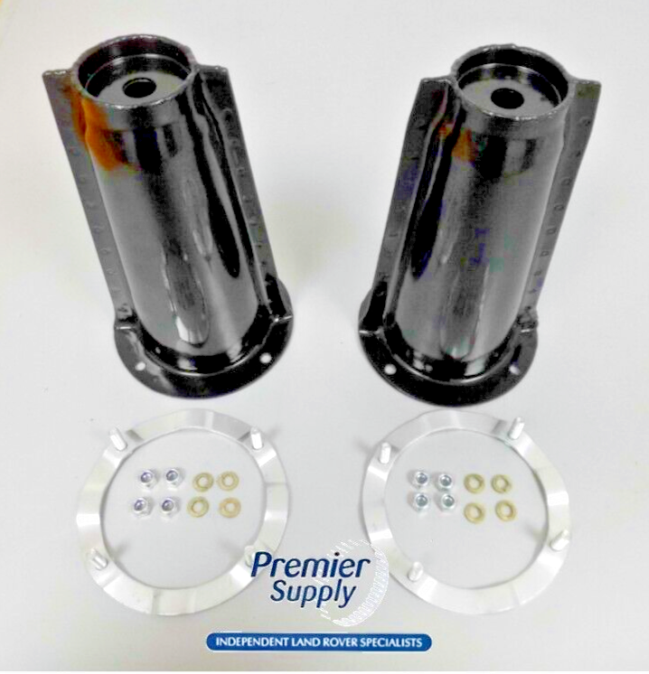 2 x LAND ROVER DEFENDER DISCO 1 FRONT SUSPENSION TURRET & SECURING RING NRC6372