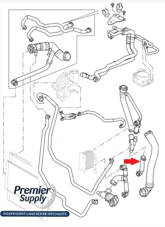 RANGE ROVER L322 4.2L V8 SC PETROL COOLANT HOSE PCH501880