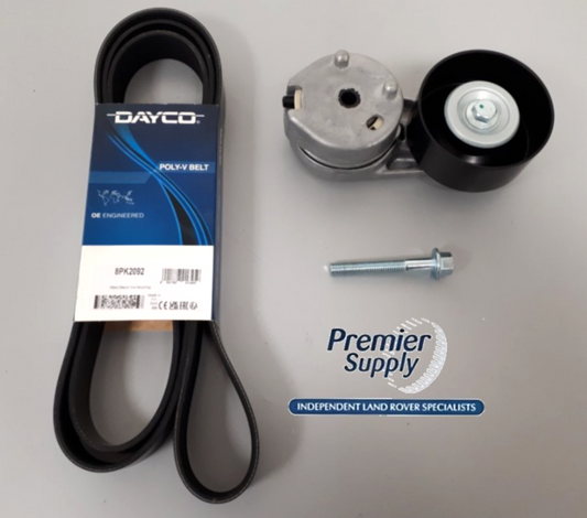 LAND ROVER DISCOVERY 3 - 2.7 TDV6 PULLEY TENSIONER & DAYCO DRIVE BELT PQG500250
