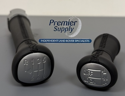 LAND ROVER DEFENDER PUMA BLACK LEATHER GEAR LEVER STICK SET PS1472
