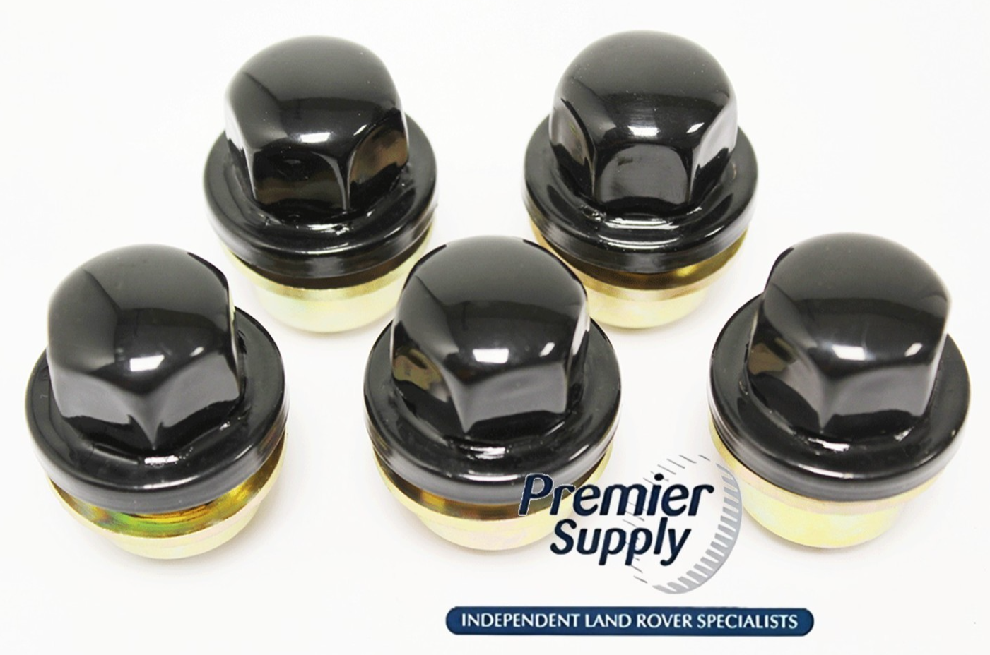 5 x GLOSS BLACK ALLOY WHEEL NUTS 27mm LAND ROVER DEFENDER DISCOVERY 1 RRD500560B