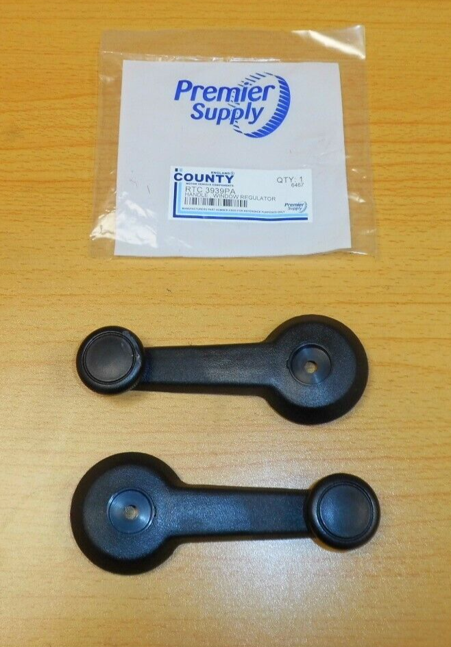 2 x LAND ROVER DEFENDER, R/R CLASSIC BLACK WINDOW REGULATOR HANDLE RTC3939PA