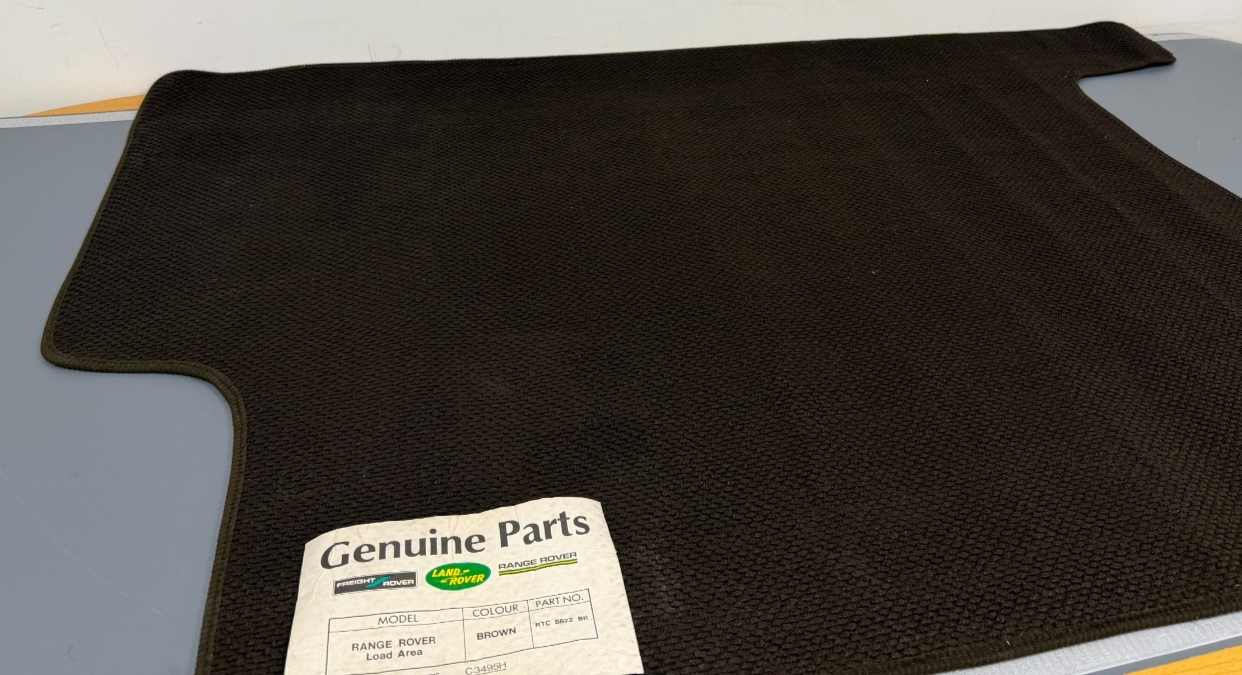 GENUINE NOS RANGE ROVER CLASSIC REAR BOOT LOAD AREA BROWN MAT CARPET RTC8822BR