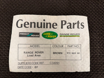 GENUINE NOS RANGE ROVER CLASSIC REAR BOOT LOAD AREA BROWN MAT CARPET RTC8822BR