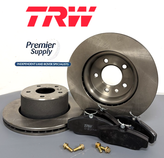 TRW LAND ROVER DISCOVERY 2 FRONT BRAKE DISC AND PADS SFP500150 SDB000380