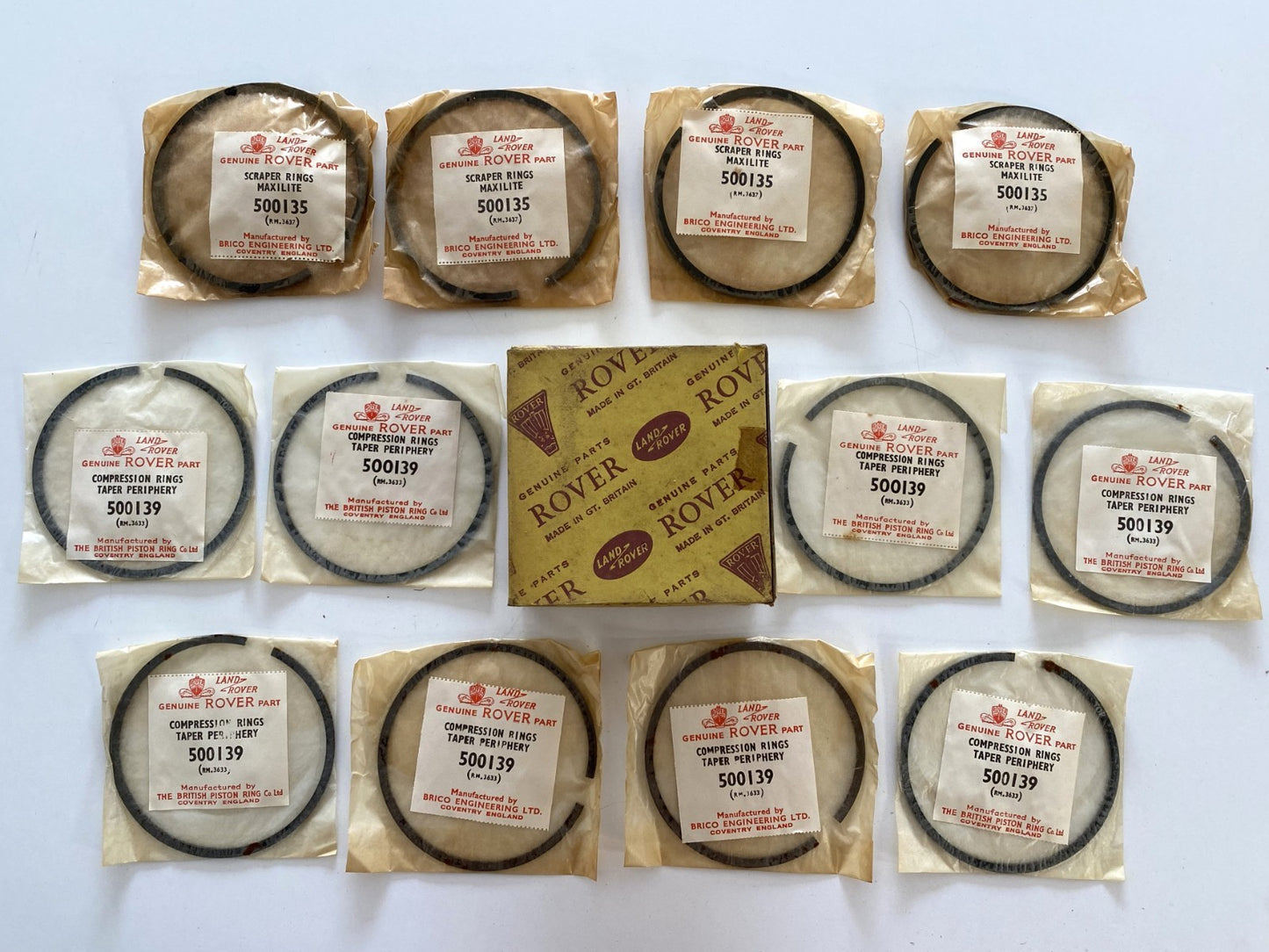 GENUINE NOS LAND ROVER SERIES 2.25 PETROL SET of 4 PISTON RINGS RTC2410 +040