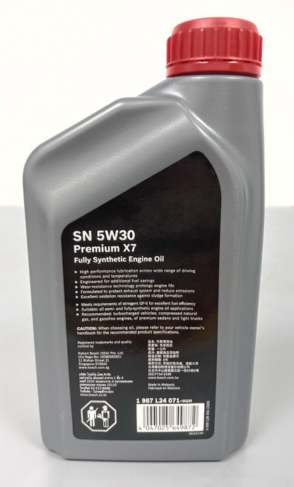 TRADE PACK  OF BOSCH PREMIUM 5W30 FULLY SYNTHETIC ENGINE OIL 1 LITRE BOTTLE x 16