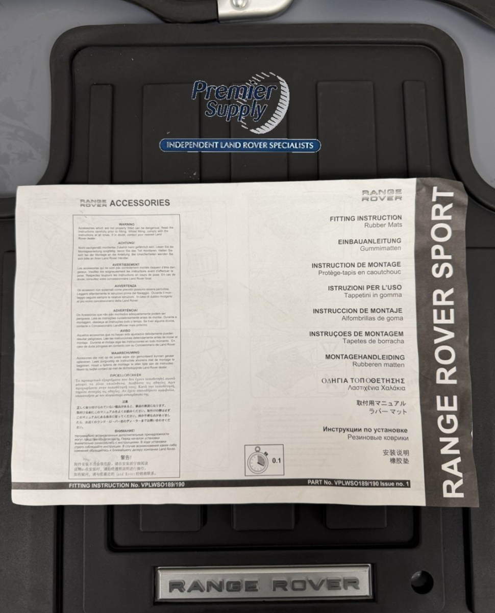 GENUINE RANGE ROVER SPORT L494 left hand drive only RUBBER FLOOR MATS VPLWS0190