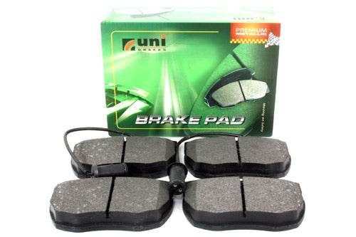 SFP500180 - BRAKE PAD SET FOR FRONT BRAKES - VENTED DISCS - WITH SENSORS - Suitable for Discovery 1, Range Rover Classic From UNIBRAKES
