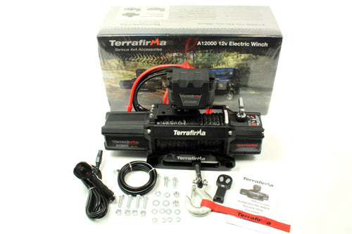 TF3301 - A12000 12000lb 12v winch with synthetic rope & wireless remote control