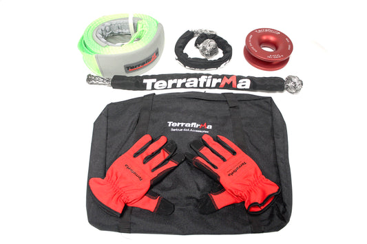 TF3317 - Pro winch kit inc. soft shackle gloves snatch ring tree strap and bag